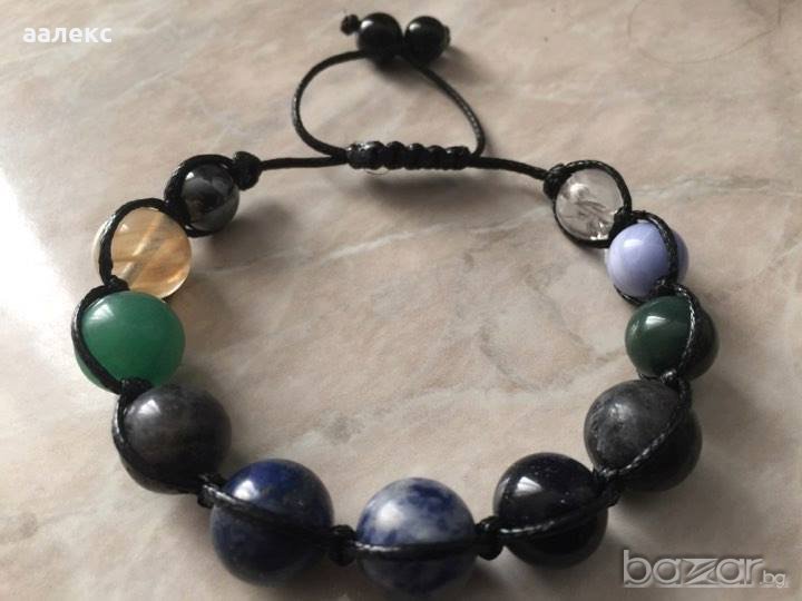 Ръчно изработена гривна Шамбала от естествени камъни, снимка 1