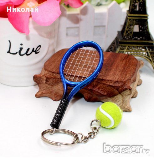 Тенис ракета , тенис топка , ключодържател, снимка 1