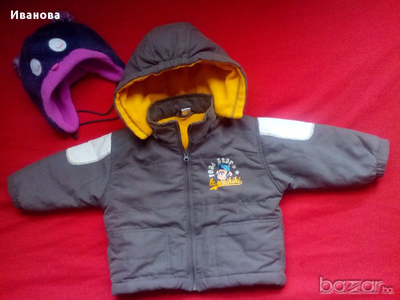Детско пролетно/есенно яке с качулка и подарък шапка, снимка 1