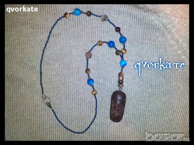 Колие с африканска глава, снимка 1 - Колиета, медальони, синджири - 15969219