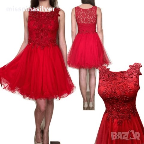 Бална червена рокля, снимка 1 - Рокли - 24549293