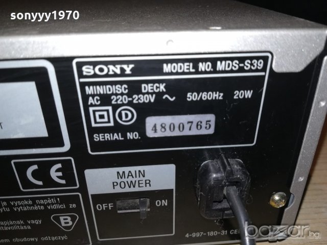 sony mds-s39-minidisc deck-за ремонт-внос швеицария, снимка 18 - Декове - 21146175