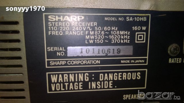 sharp sa-10hb-stereo receiver-160w-made in japan-внос швеицария, снимка 13 - Ресийвъри, усилватели, смесителни пултове - 8928301