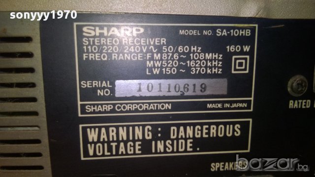 sharp sa-10hb-stereo receiver-160w-made in japan-внос швеицария, снимка 13 - Ресийвъри, усилватели, смесителни пултове - 8928301