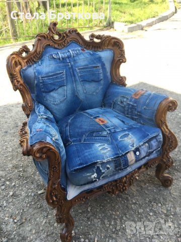 Дънкови изделия / Ръчно изработени, снимка 3 - Дивани и мека мебел - 24866461