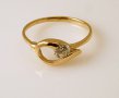 златен пръстен с циркон -КАПЧИЦА- 1.51 гр/ размер №52, снимка 5