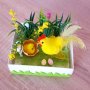 Декорация украса за Великден Кокошка с пиленце и яйца 12x10cm, снимка 2