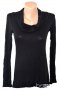Amisu New Yorker дамска черна блуза еластично поло, снимка 1 - Блузи с дълъг ръкав и пуловери - 23439315
