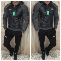 Мъжки спортен екип Boss черно и сиво, снимка 1 - Спортни дрехи, екипи - 20181836