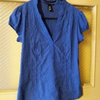 Дам.риза-"H&M"-/памук+вискоза+ликра/-турско синя. Закупена от Италия., снимка 1 - Ризи - 22003024