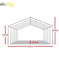 Професионална шатра 5х10м, 100% водоустойчива, PVC 500гр/м2, снимка 4 - Градински мебели, декорация  - 22308532