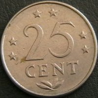 25 цента 1975, Холандски Антили, снимка 1 - Нумизматика и бонистика - 25328716