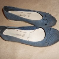 Кожени балеринки в синьо  Tamaris, снимка 1 - Дамски ежедневни обувки - 23039094