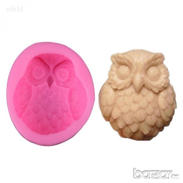 3D дълбока голяма Сова Бухал Кукувица силиконов молд декорация украса фондан торта гипс сапун калъп , снимка 1