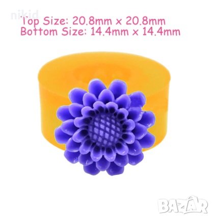 3 реда листенца цветче мини силиконов молд декор украса торта фондан , снимка 1