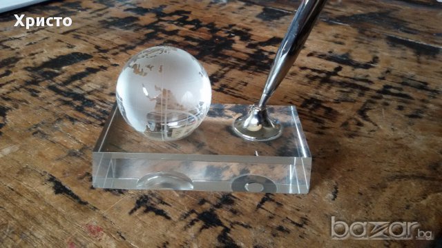 комплект глобус,химикалка и поставка кристал