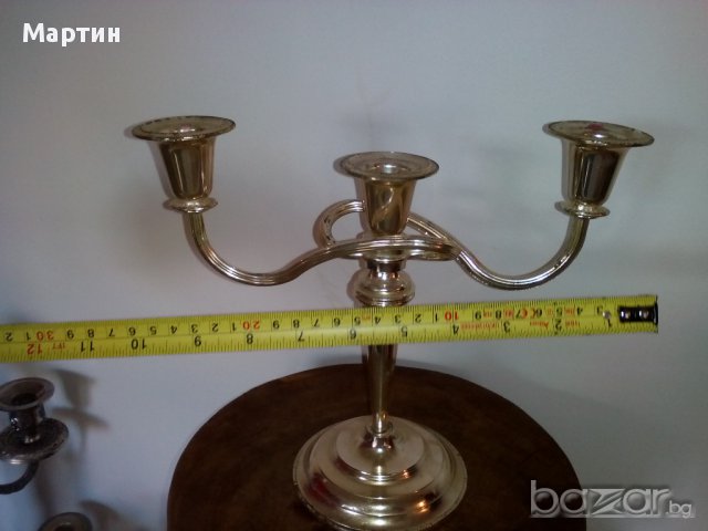 Стар посребрен - Свещник  - 1бр. ( 777777), снимка 4 - Антикварни и старинни предмети - 18106586