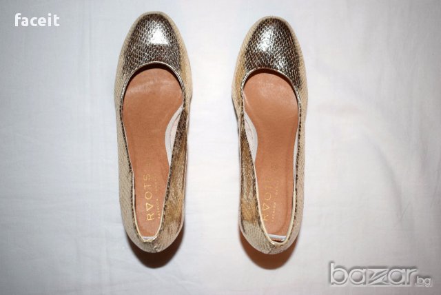 ROOTS! - 100% Оригинални страхотни дамски обувки на ток от Норвегия / Златисти / Блестящи / Луксозни, снимка 13 - Дамски обувки на ток - 17279016