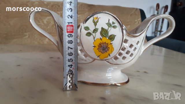 Стара порцеланова фруктиера, снимка 4 - Антикварни и старинни предмети - 24495305