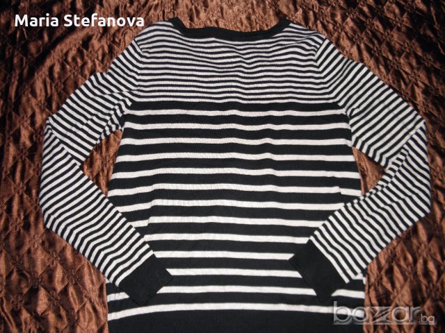 Бежова жилетка на черни линии H&M, снимка 3 - Жилетки - 19111438