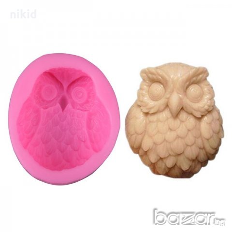 3D дълбока голяма Сова Бухал Кукувица силиконов молд декорация украса фондан торта гипс сапун калъп 