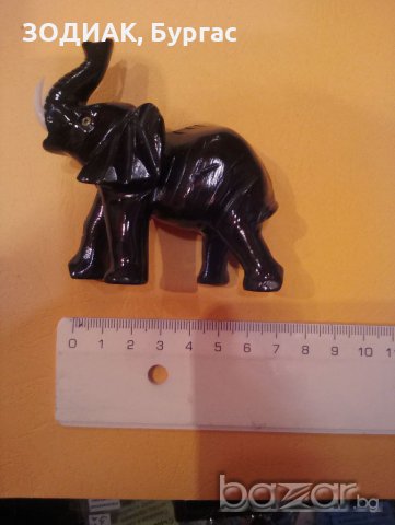 Фигура слон, черен оникс, снимка 2 - Статуетки - 20287979