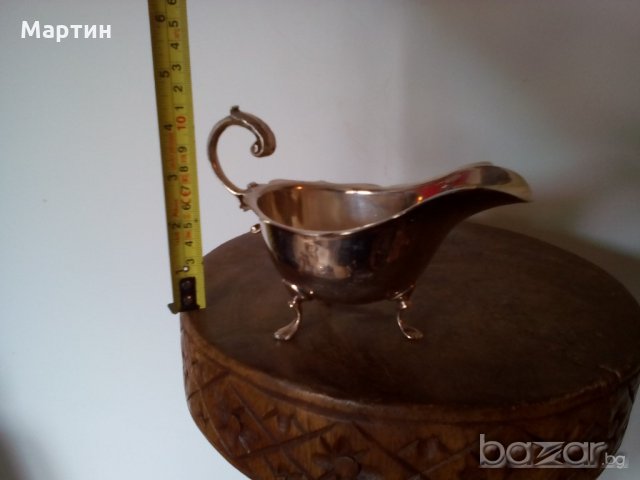 Посребрена масивна стара - Сосиера ( 777893) , снимка 4 - Антикварни и старинни предмети - 18294879