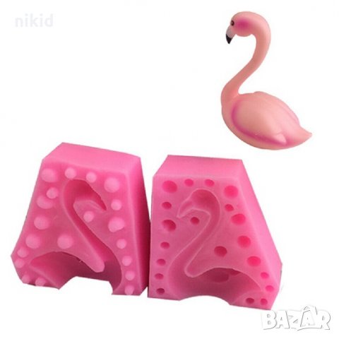 3D Фламинго Пеликан 2 части силиконов молд форма за фондан украса торта декорация