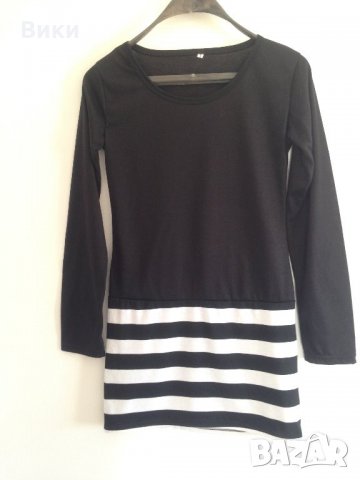 Черно и бяло блуза туника, снимка 2 - Туники - 24300506