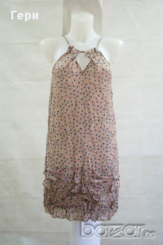 Къса лека лятна рокля на цветя - XS, снимка 3 - Рокли - 18037674