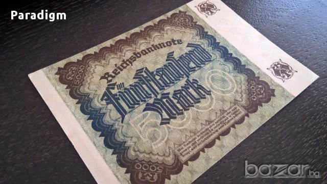 Банкнота - Германия - 5 000 марки UNC | 1922г., снимка 4 - Нумизматика и бонистика - 17368749
