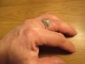 Стар мъжки сребърен пръстен с  чиста плочка и красива ръчна изработка . Солидна красива р, снимка 1