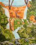 Маслена картина с родопски водопад.
