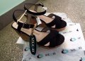 Дамски обувки / летни сандали VLOD, оригинал, платформа, нови, с кутия, черни с беж, снимка 2