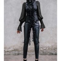 Комплект манто и риза екстравагантни Devil Fashion, снимка 1 - Палта, манта - 24721834