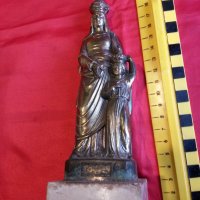 Уникална  Стара Френска Статуетка Статуя Девата и Младенеца, снимка 4 - Антикварни и старинни предмети - 24976361