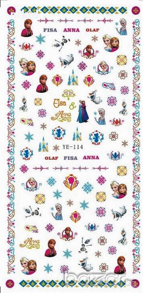 114. Елза Анна замръзналото кралство  татос ваденки водни стикери за нокти маникюр, снимка 1