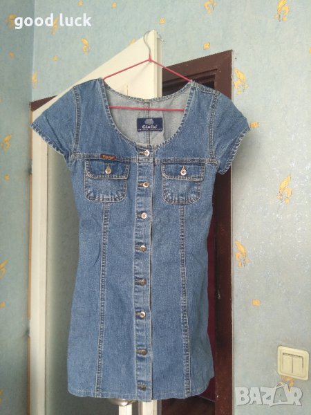 Дънкова къса рокля с копчета,цена 20лв., снимка 1