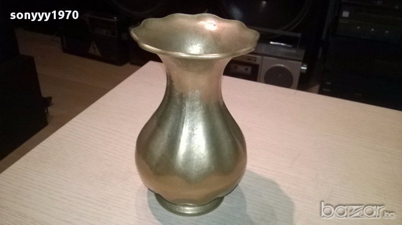 Massiv messing-ваза-18/12см-внос швеицария, снимка 1