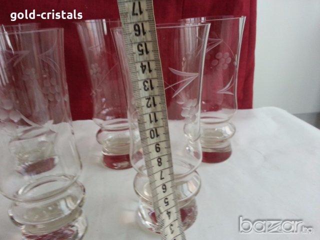 кристални чаши гравирани, снимка 8 - Антикварни и старинни предмети - 19802906