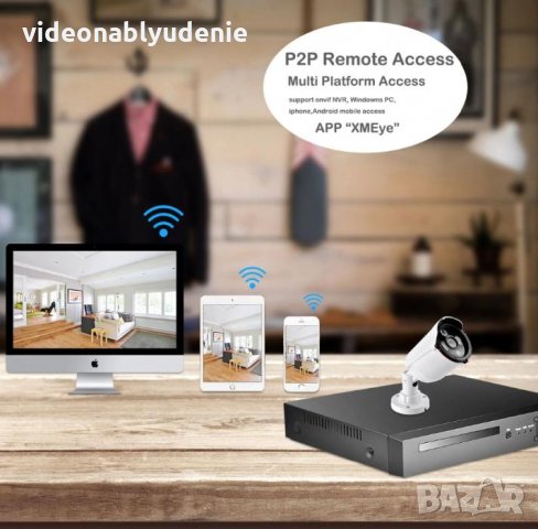 1 Mегапиксела HD 720р Водоустойчива IP Камера Onvif P2P 4 ARRAY IR-Cut 25 M. Нощно Виждане DSP XM510, снимка 2 - IP камери - 24681205