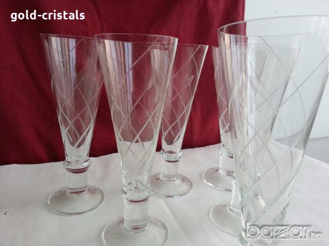 кристални чаши за шампанско гравирани , снимка 5 - Антикварни и старинни предмети - 20026884