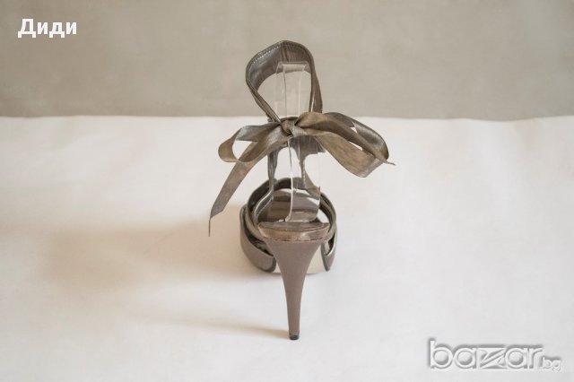 Елегантни кафяви високи сандали на ток марка Furiezza - 39, снимка 3 - Сандали - 14571330