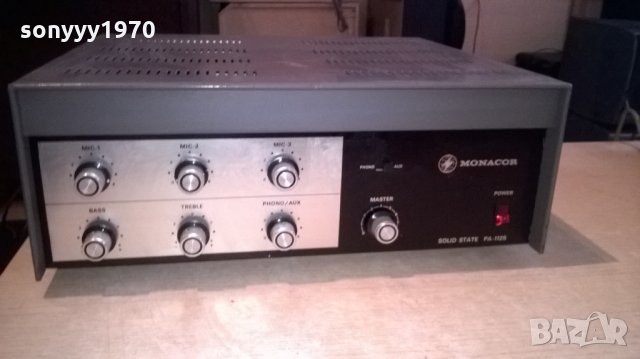 monacor pa-1125 solid state amplifier-внос франция, снимка 3 - Ресийвъри, усилватели, смесителни пултове - 23919362