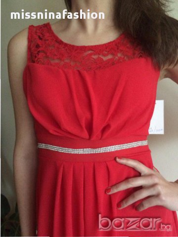 ефирна рокля удължена отзад в бяло, снимка 2 - Рокли - 14382206