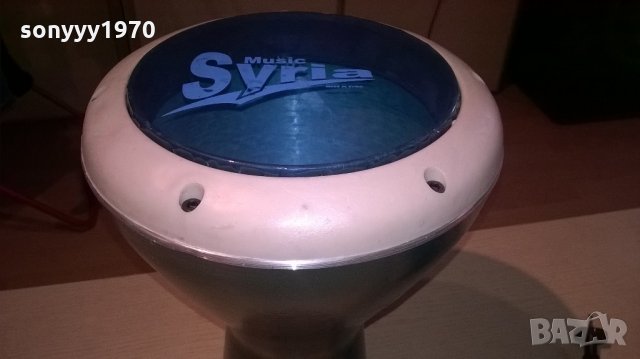 ГОЛЯМА-зелена нова метална тарамбука от сирия 40х25см, снимка 7 - Ударни инструменти - 21988600