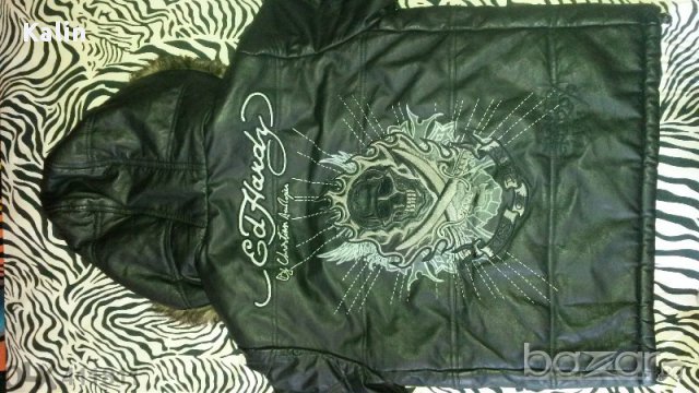 Великолепна Кожена шуба Ed hardy , снимка 5 - Якета - 11916836