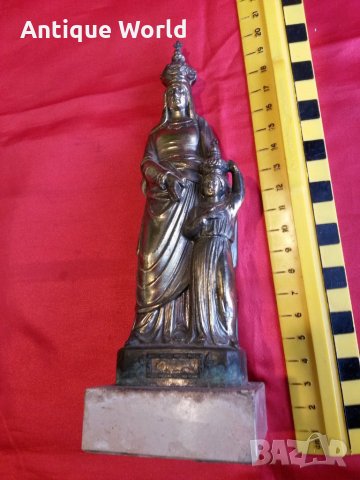 Уникална  Стара Френска Статуетка Статуя Девата и Младенеца, снимка 4 - Антикварни и старинни предмети - 24976361
