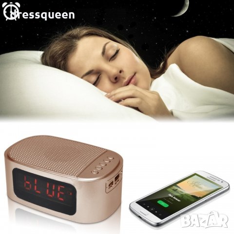 gt-1 Bluetooth настолен часовник с радио, аларма, USB и карта памет