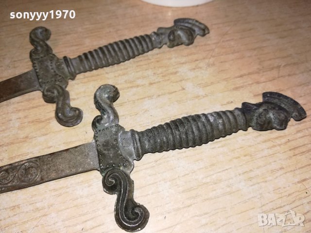 антики-31х7см-2бр ретро ножове-метал-внос швеицария, снимка 2 - Колекции - 21600216